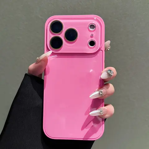 Candy Macaron Smartphone Case Protector for iPhone, Hard PC + Soft TPU Bumper, Shockproof Transparent Casing, Full Lens Cover, Cute Minimalist Pink & White, Compatible with iPhone 18/17/16/15/14/13/12/11 Pro Max Plus Air 17E 16E MINI Devices