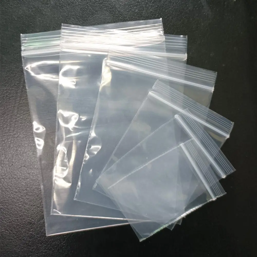100Pcs Mini Plastic Packaging Bags Small Plastic Zipper Bag Ziplock Bag Jewelry/Food Storage Bag Kitchen Package Bag Snack Storage Bag