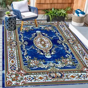 Vintage Pattern Rug, Waterproof Non-slip Floor Mat, Soft Comfortable Mat Floor Covering Rug for Dining Room, Living Room, Bedroom, Hallway, Bathroom