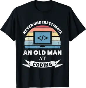 Funny Old Man at Coding Programming Gift T-Shirt - Diegoort Shop 50B08M1D99R7