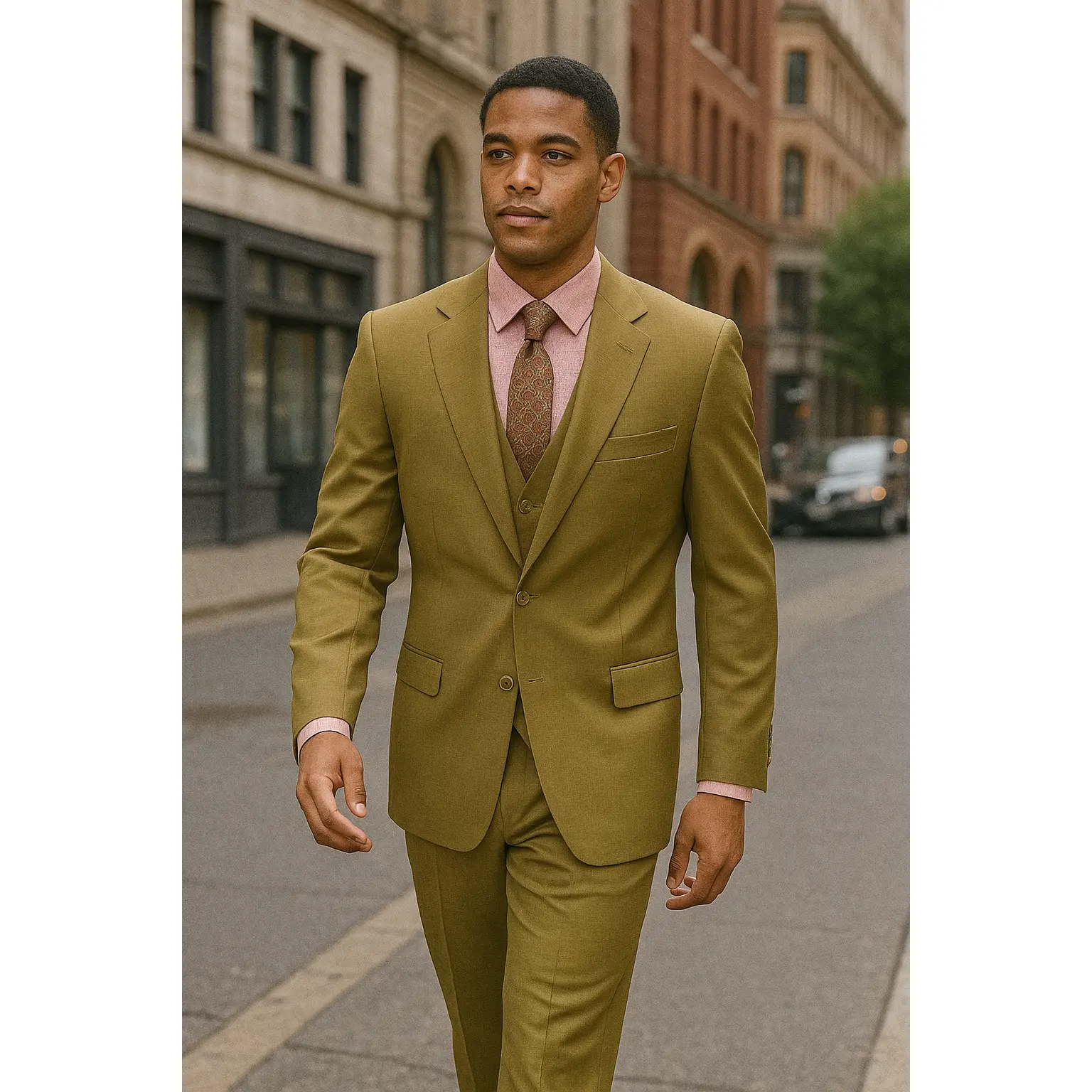 Mazari 6100 3pieces Suit Mustard