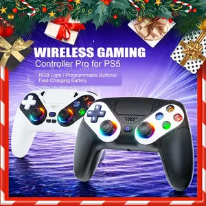 Wireless Gamepad With Dual Vibration, 3.5mm Audio Jack, and 6-Axis Motion Sensor For PS5 Slim, PC, and Compatible Consoles White Finish