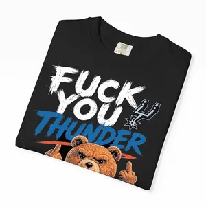 San Basketball Fan Angry Bear Shirt, F You Thunder Meme Tee, Vintage Sports Rivalry Meme Tee Gift for Men C9I
