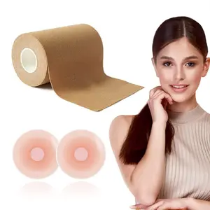 Boob Tape, Breast Lift Tape, BoobyTape for A to E Cup, Self Adhesive Bra Tape, Body Tape, Chest Support for Any Size, Push Up in All Dress Nude
