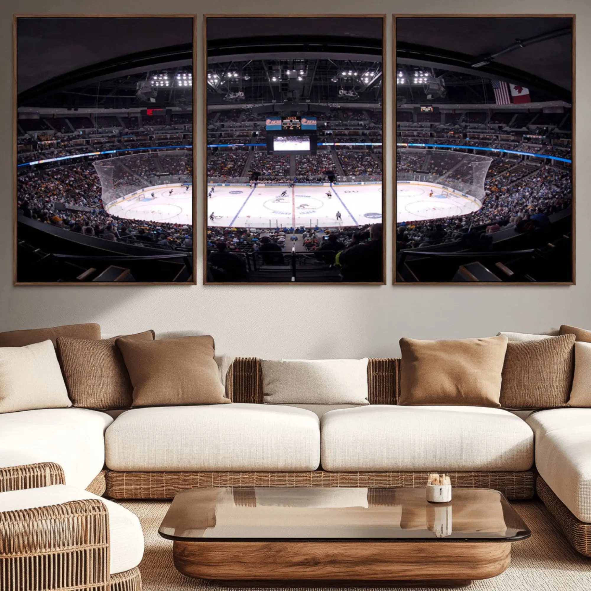 Denver Ball Arena Colorado Avalanche Hockey Team Wall Art - Hand-Stretched Multi-Size Long-Lasting Pine Wood Printing, Home Room Decor Supplies