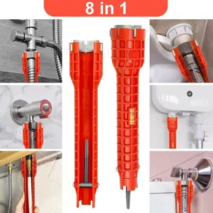 8 in 1 sink faucet wrench repair tool non-slip kitchen bathroom faucet assembly key plumbing installation wrench Spanner Wrench