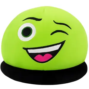Ace Mini Spheremoji I Expression Plushie I Confident Green Plushie with Bold Expressions & Squishable Fun - Soft Minky Fabric with Memory Foam Base