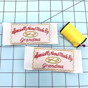 Specially Hand Made by Grandma Woven Labels for Quilting, Sewing, Crocheting, and Knitting