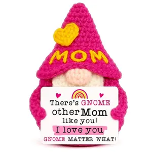 Mother Day Gift Funny Mom Gift for Mother’s Day – Cute Crochet Gnome Gift from Daughter or Son, Birthday & Easter Basket Gift for Mom, Christmas Stocking Stuffer