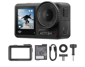 DJI Osmo Action 4 Essential Combo, Waterproof Action Camera with 1/1.3" Sensor, 4K/120fps Video, Stunning Low-Light Imaging, 10-bit & D-Log M Color Performance, Long-Lasting 160 Mins, Vlogging Camera