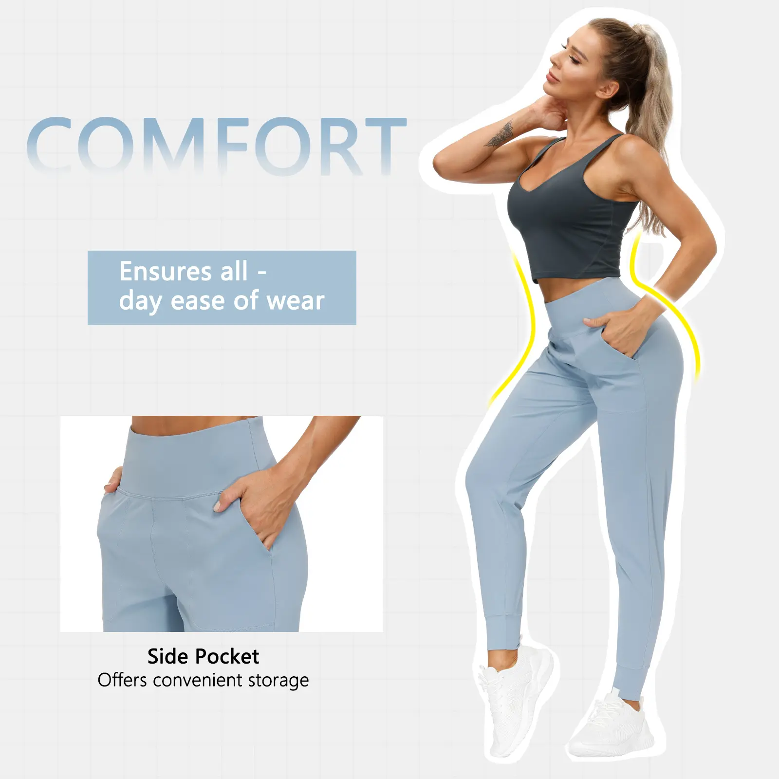 THE GYM PEOPLE Women’s Lightweight Slim Joggers – Perfect for Gym, Home & Work, Versatile Everyday Sweatpants