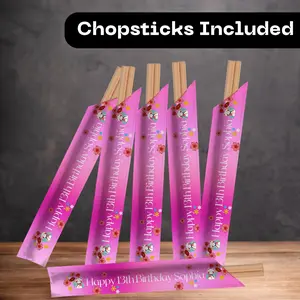 Personalized Chopsticks, Personalized Hibachi Chopsticks Sleeve, Cherry Blossom Theme, Hibachi Party, Hibachi Dinner Chopsticks, Chopsticks