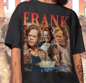 Frank Gallagher Homage T-Shirt with William H. Macy & Carl Gallagher from Shameless Fitted Shortsleeve Graphic Print Menswear Top