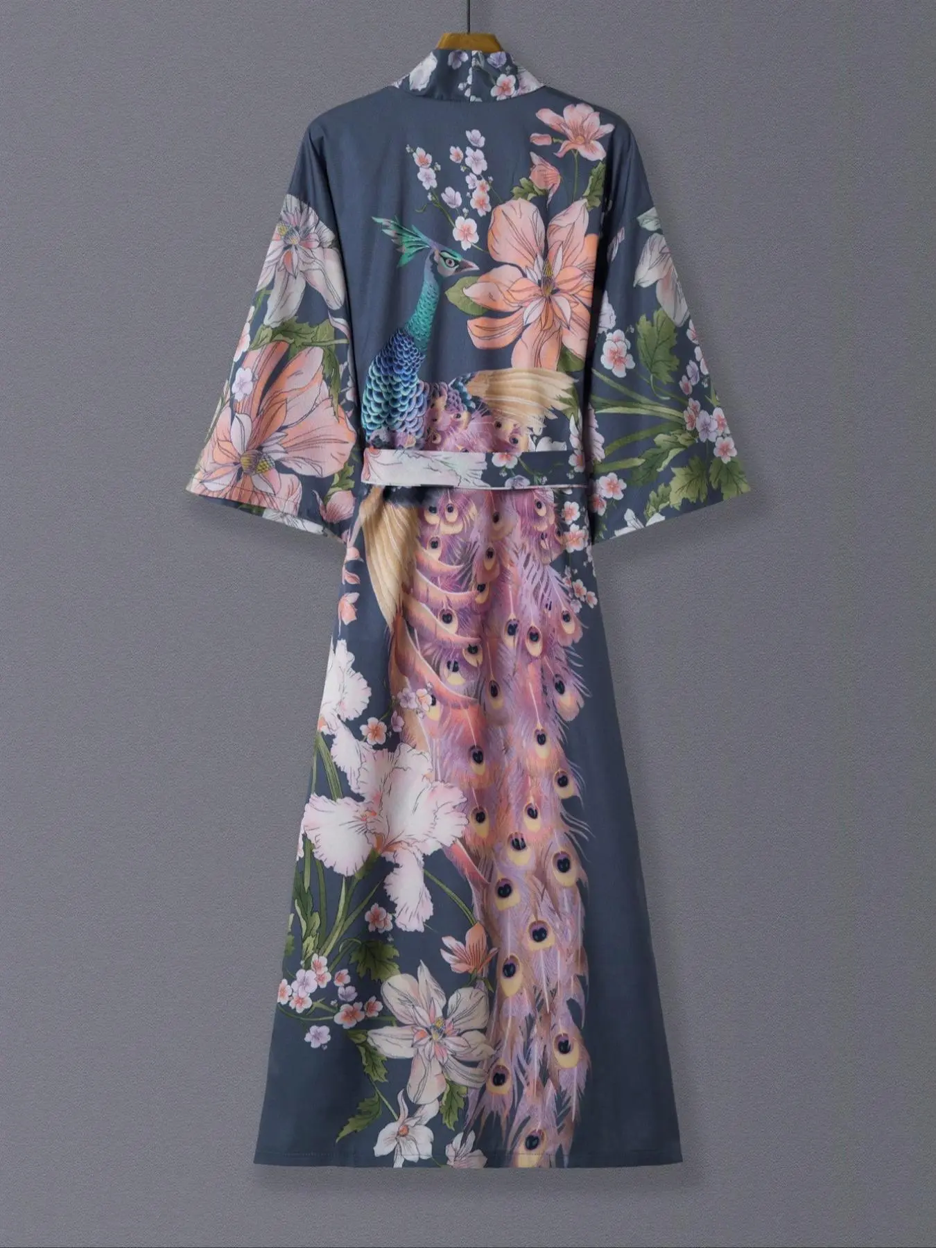 Elegant Floral Print Kimono Cardigan, Oversized Loose-Fitting Long Sleeve Jacket for Men & Women, Spring Autumn Streetwear, Casual Beach Travel Outerwear Lady Womenswear Clothes
