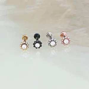 Opal Mandala Labret. 16G. 6mm or 8mm.