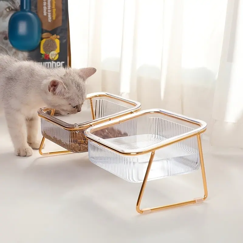 The transparent, three-dimensional cat and Kitten bowl is perfect for feeding and hydration – ideal pet supplies for cats, Animal Water Bowl