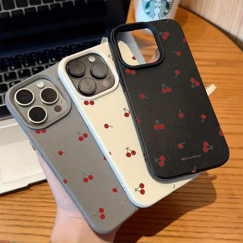 Cartoon Cherry Lychee Design Protective Smartphone Casing - Shockproof, Drop-Resistant, Durable High-End TPU Cover for iPhone 11,X,XS,XS Max,12-17 - Trendy Cellphone Protection Accessory summerwins