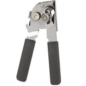 Prep Solutions Can Opener Smooth Cutting Wheel Durable Metal Construction Comfort Grip Handles Built In Bottle Cap Opener Compact Design