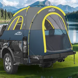 Waterproof 5.5ft-5.8ft Truck Bed Tent, Tear-Resistant Inflatable Pickup Tent with 3 Windows & 4 Storage Bags, Spacious 2-Person Camping Tent