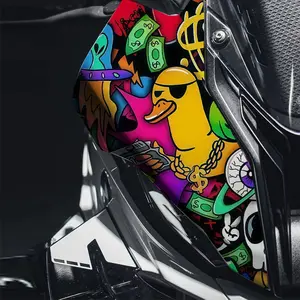 1PC  Street Style Colorful Graffiti Interesting Element Print Pattern Car Sticker Vinyl Waterproof Decals Waterproof Sun-proof Easy-to-apply for Car Bumper Motorcycle Fenders Scooters DIY Body Decoration Stickers Halloween Creative Gift