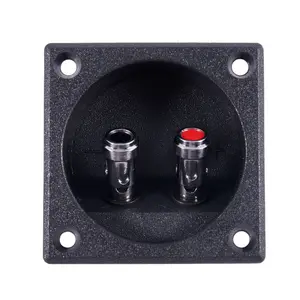 Black Custom Plastic Square-Shape Double Binding Post Type Speaker Box Terminal Cup for Automotive & Motorcycle Interior Decoration