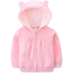 KF5-GCS16  Baby Boy Girl Clothes ZiKF5-Up Hoodies with Sherpa Lining Spring Fall Outerwear Coat
