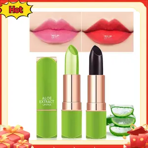 Aloe Vera Lipstick, Magic Temperature Color Change Waterproof Long Lasting Lip Balm Cosmetic Gift