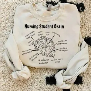 Nursing Student Brain Sweatshirt, Nursing School, Nurse Sweatshirt, For Work RN, Nurse Life Sweatshirt, Registered Nurse Hoodie, CNA Hoodie