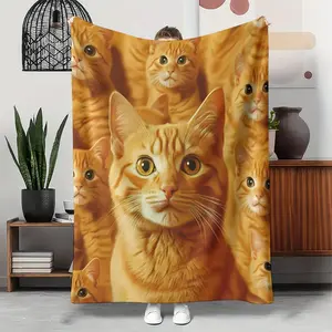 Cute Cat Flannel Blanket Your Purrfect Snuggle Companion Ultra Soft Warmth Brings Comfort Joy Any Season Healing Snuggles In Adorable Form Complete Relaxation For Total Coziness warm nap throw cozy throw blanket funny throw blanket cute