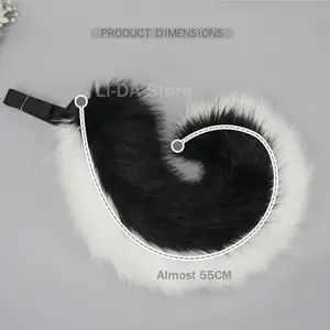 5 Colors Shepherd Dog Tail Cute Furry Animal Shiba Tail Waist Ornament Puppy Plush Tail Cosplay Halloween Costume Accessories