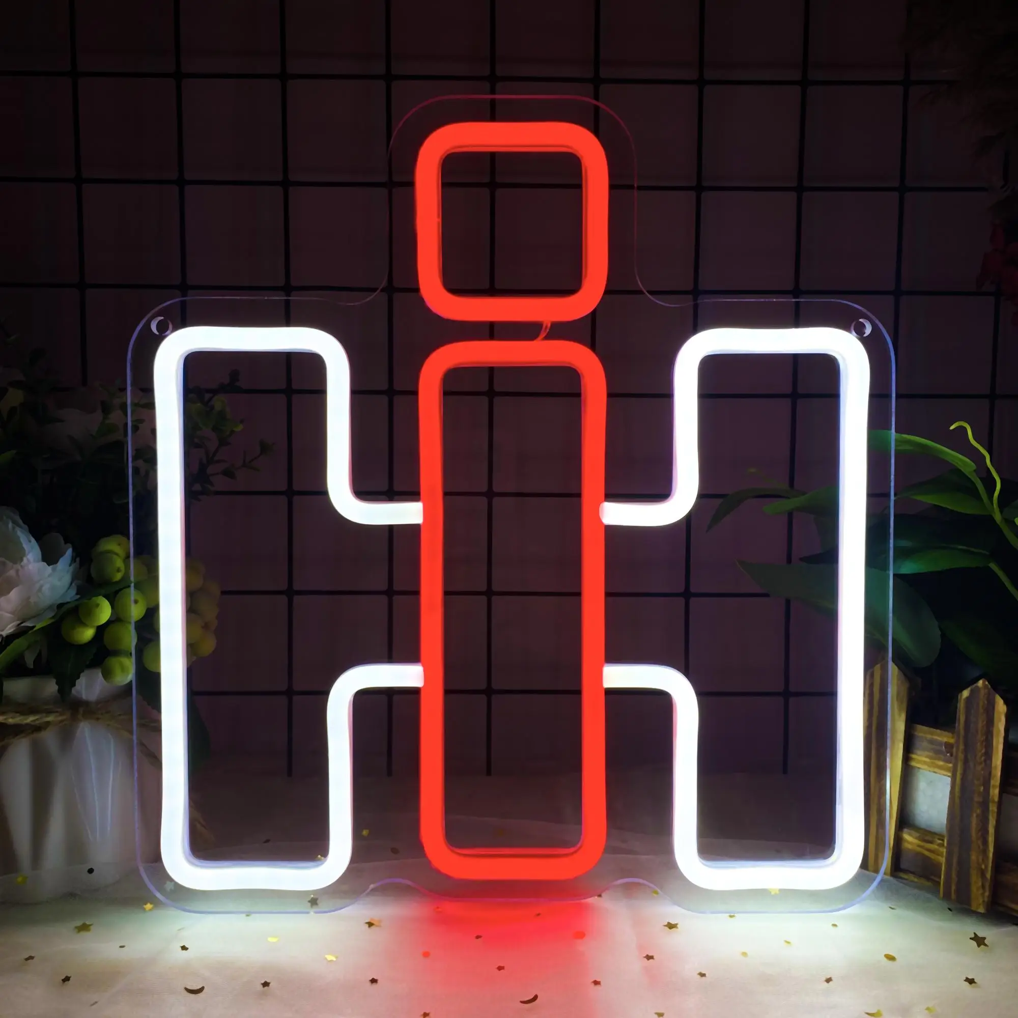 International Harvester Neon Sign, USB Powered Neon Light, Dimmable IH Farmall Tractor Vehicle Neon Light for Farm Bedroom Man Cave Bar Birthday Gifts