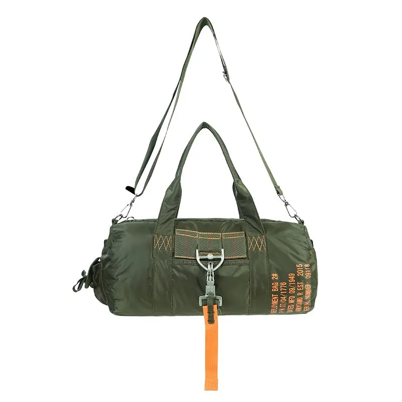 Small Gym Bag Travel Duffel Bag Sports Tote Bag Tactical Parachute Weekend Gym Bag Unisex Waterproof Lightweight, Green