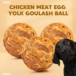 HELETY Chicken Meat Egg Yolk Goulash Ball Dog Treats Rawhide Balls With Egg Yolk Filling Chew-Resistant Soft Treats