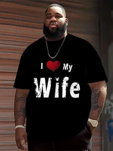 Men's Plus Size T-Shirt, Soft Breathable Fabric, All-Season Comfort, Fashion New Trend Top, Durable Print Round Neck Tee