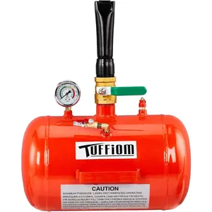 5 Gallon Air Tire Bead Blaster Seater w/Pressure Gauge & Handle, Wheel Seating Tool Inflator Tank for Truck ATV, 85-116PSI Operating Pressure, Red