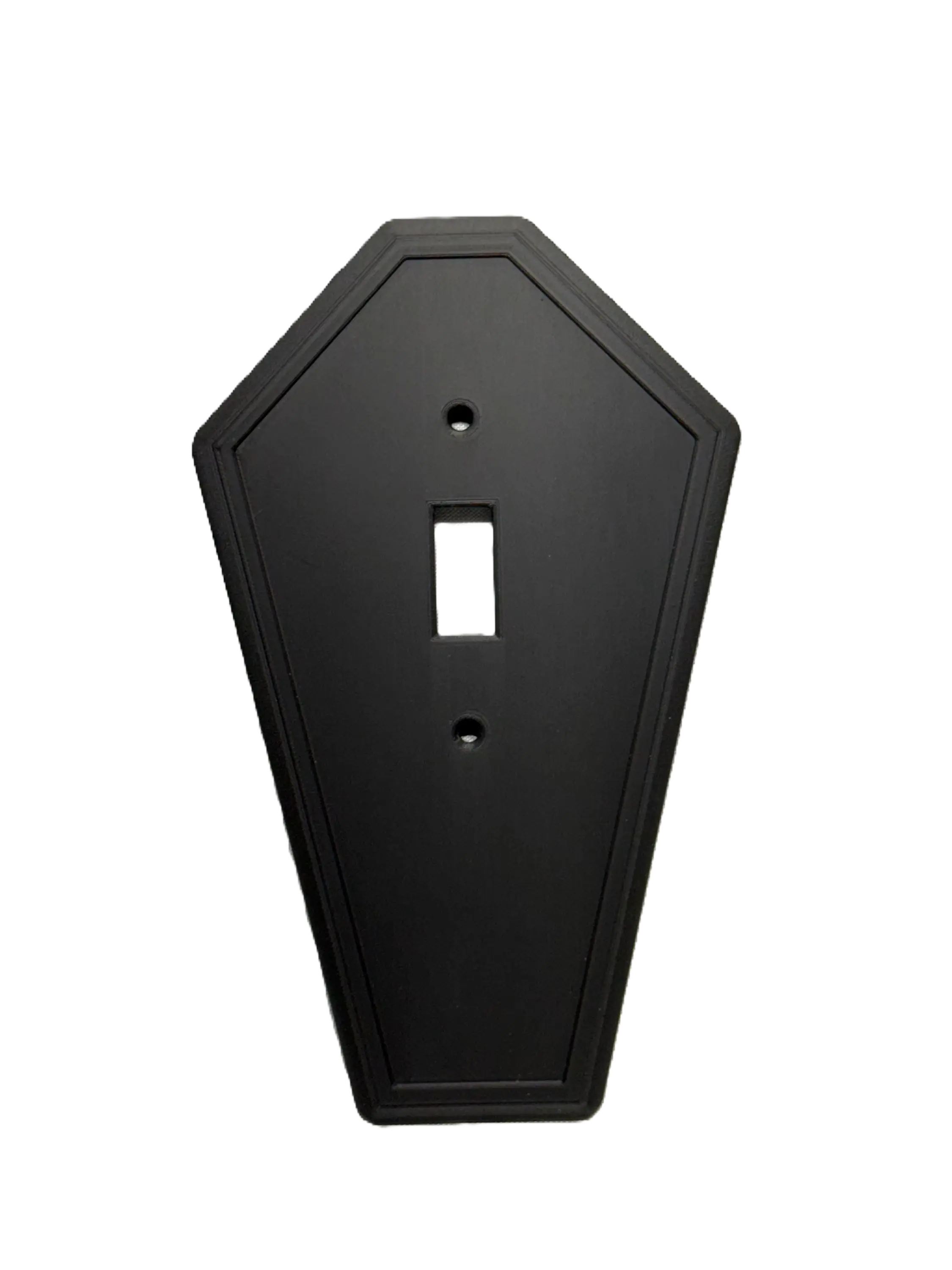 Coffin Light Switch Cover Wall Plate, Gothic Style, Matte Black, Single Toggle, Short Style