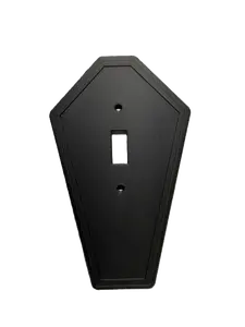 Coffin Light Switch Cover Wall Plate, Gothic Style, Matte Black, Single Toggle, Short Style