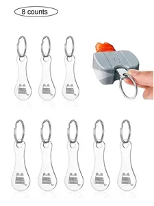 8pcs Stainless Steel Shopping Trolley Token, Alloy Key Ring Quarter Holder Keychain Shopping Trolley Keyring Keychain For Bags