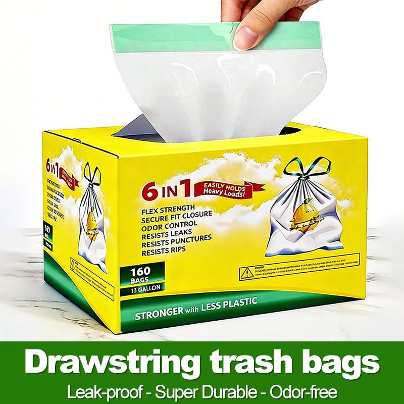 Ultra Strong 13 Gallon Trash Bags, Tall Kitchen Trash Bags 13 Gallon Size, Resist Leaks, Punctures, and Rips