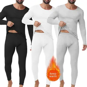1/2 Pack Men Base Layer Breathable Lightweight Stretchy Thermal Underwear Long Johns Long Sleeve Set Fabric Menswear Outdoor Polyester Spandex Clothes Sports Plain