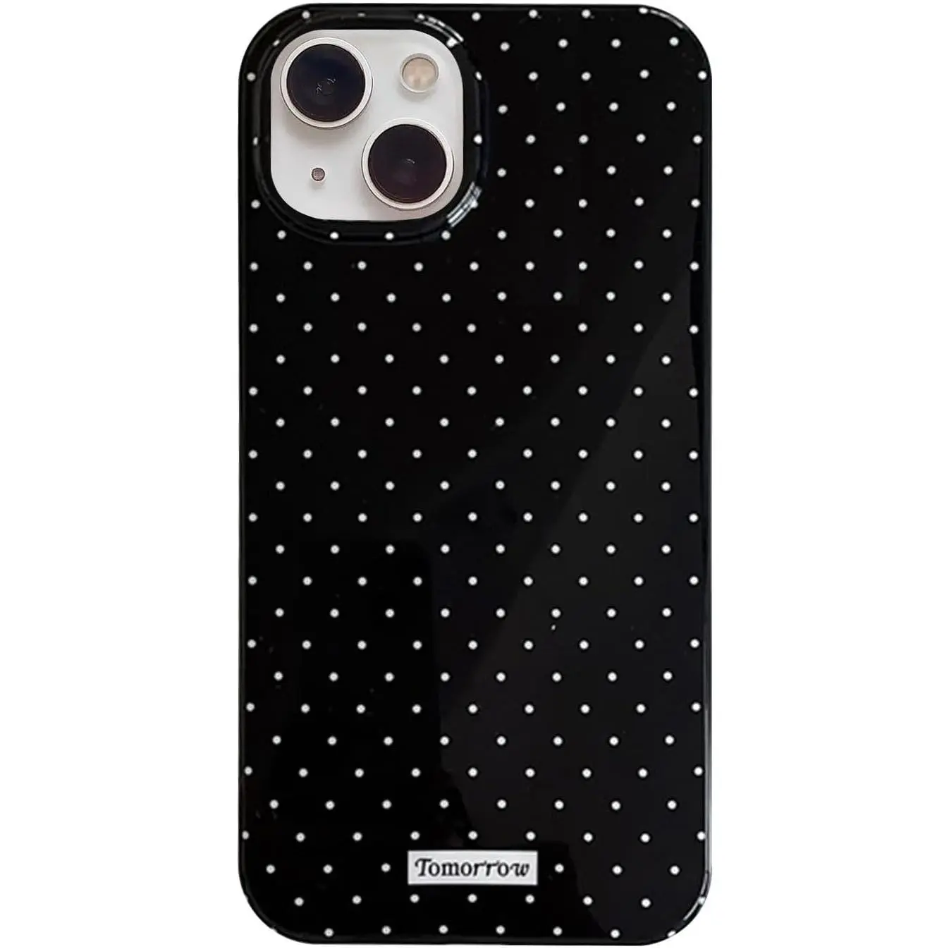 Compatible with iPhone 13/iPhone 14 Case with Cute Fashion Polka Dot Aesthetics Design Simple Case for Soft TPU Slim Protection Case for iPhone 13/14-Black