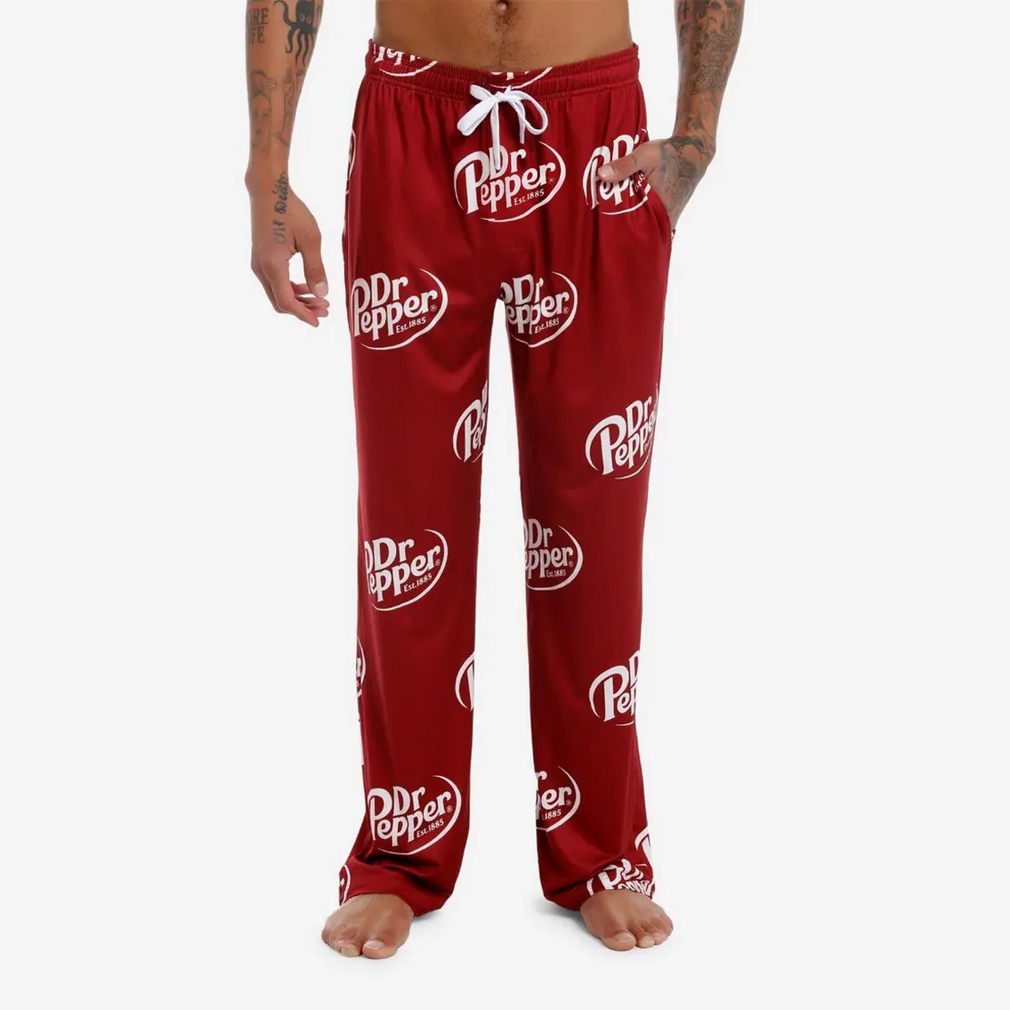 Dr Pepper Allover Print Pajama Pants, Soda Dr Pepper Lounge Pants, Drink Dr Pepper Pants