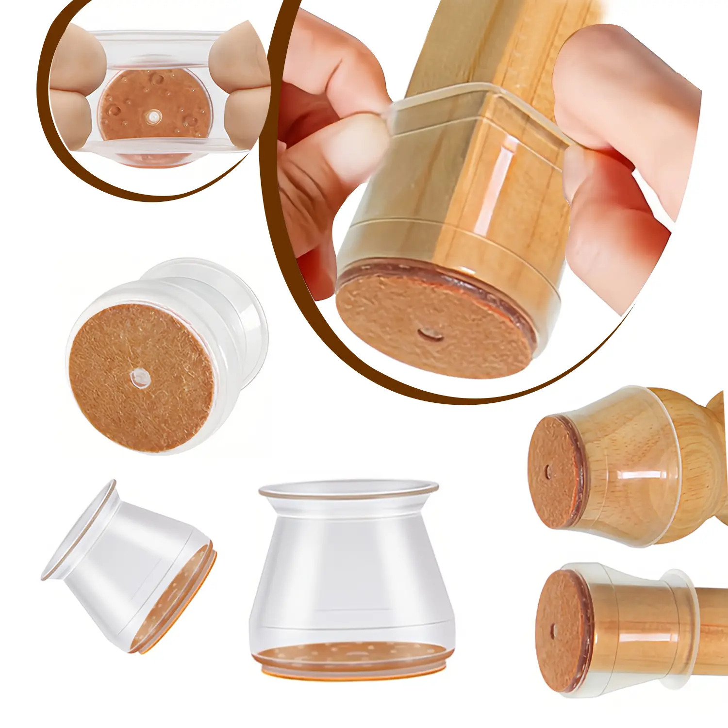 20 Chair Leg Floor Protectors, suitable for hardwood floors, protect hardwood floors, furniture leg caps, felt furniture pads, carpet pads, non-slip,