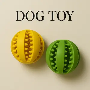 Dog Toys for Aggressive Chewers - Natural Rubber Dog Treat Ball for Medium to Large Dogs Indestructible Chew Toy 1 Piece Durable Chew-Resistant Design Vet Trainer Recommended for Mental Stimulation