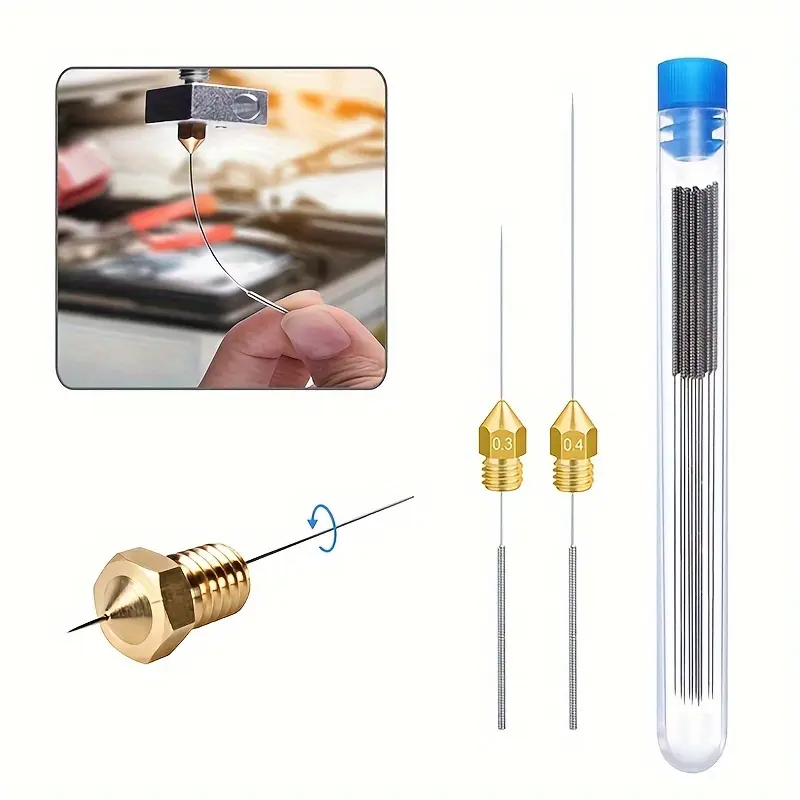 10-Piece Stainless Steel Cleaning Nozzle Tool Kit, Spray Nozzles, Car Window Wiper & 3D Printer Nozzle Cleaner, Gas Stove Burner, Shower Head Tube, Spray Nozzle Set