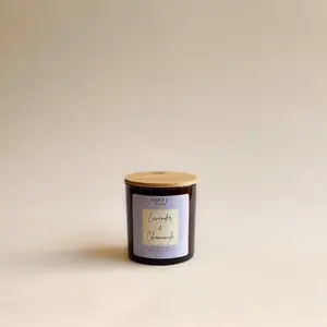 Lavender & Chamomile Candle Birthday Gift Aroma Scented Fragrance Glass Scent with lid