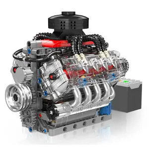 V8 Engine Supercar Model Building Blocks Kit, 487pcs/set Car Engine Building Blocks Kit, Electric Toy Accessories for Boys & Girls