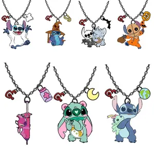 Disney Stitch Halloween Necklace - Unisex Halloween Themed Charms on Chain - Perfect for Fans of All Ages