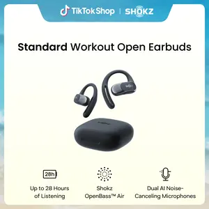 Shokz OpenFit Air - Open-Ear Headphones, True Wireless Earbuds, Water Resistant, Comfortable, Secure Earhooks for Daily Use