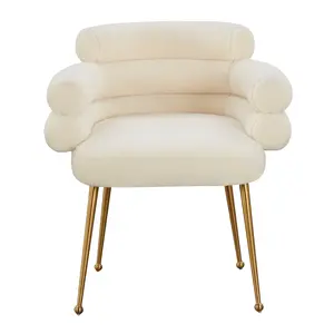 Inspire Me! Home Decor Dente Cream Faux Sheepskin Dining Chair, Brushed Gold Legs & Two Upholstery Options - Furniture, Indoor Furniture, Chairs